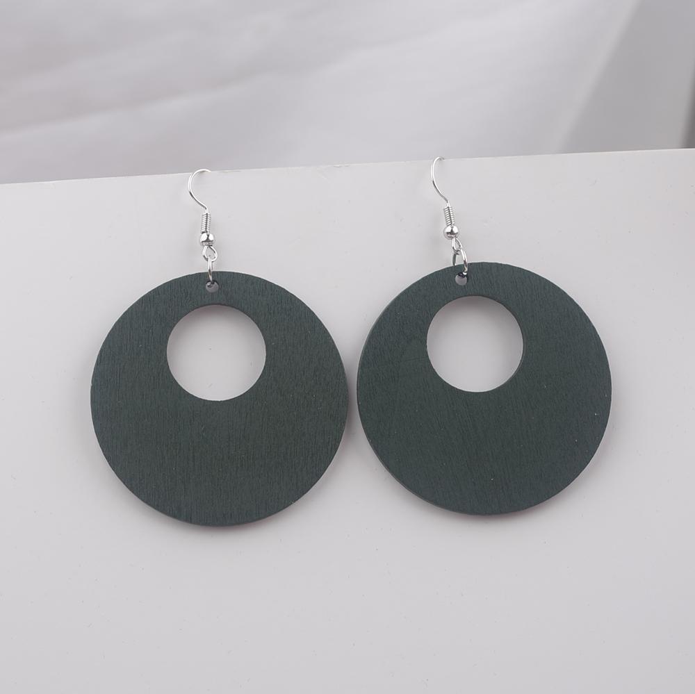 

Большие полые круглые деревянные серьги-подвески для женщин, преувеличенные простые геометрические украшения, подарок Brincos