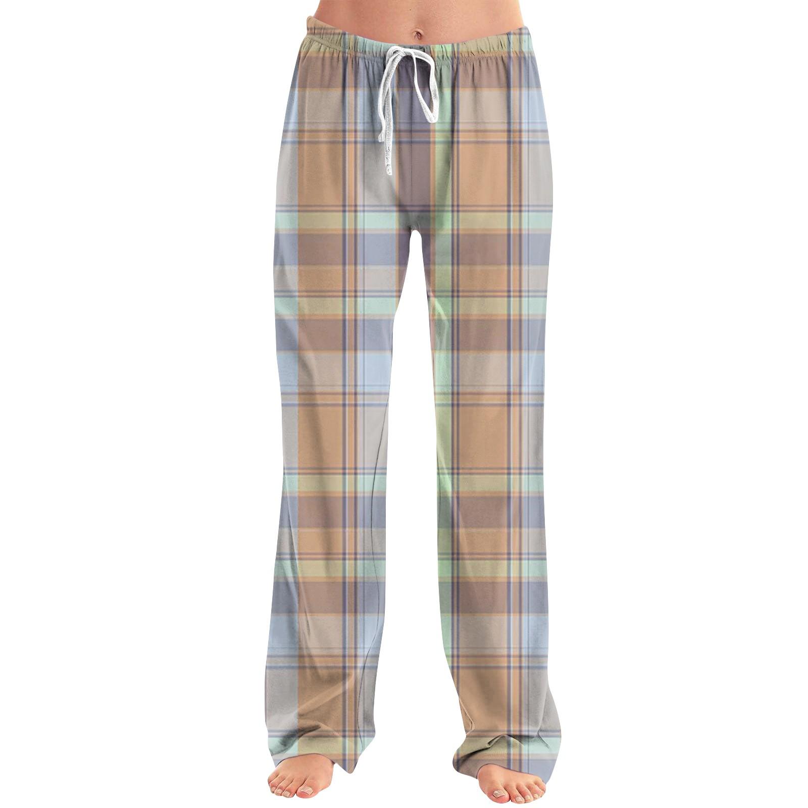 

Женские пижамные штаны, одежда для сна, повседневные брюки с эластичной резинкой на талии, удобные прямые свободные брюки для йоги S коричневый