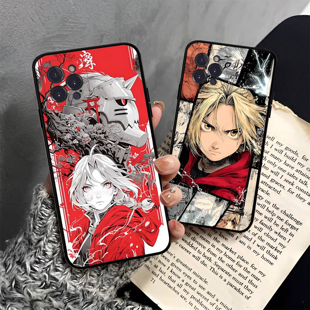 Anime F-Fullmetal A-Alchemist Phone Case For Iphone 16 15 17 13 14 12 11 Pro Max Plus Black Shell Cover Case