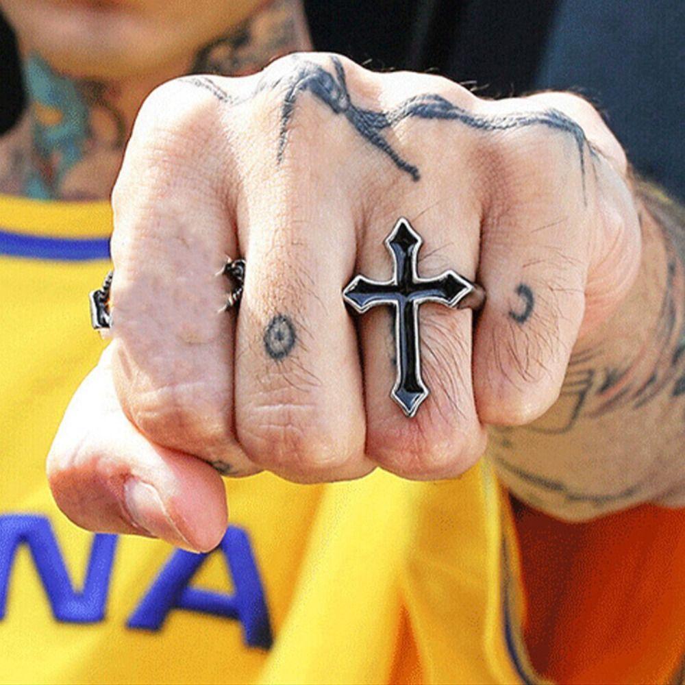 6pcs/Set Punk Men Ring Set Goth Skeleton Rings Vintage Halloween Ring Set  Men