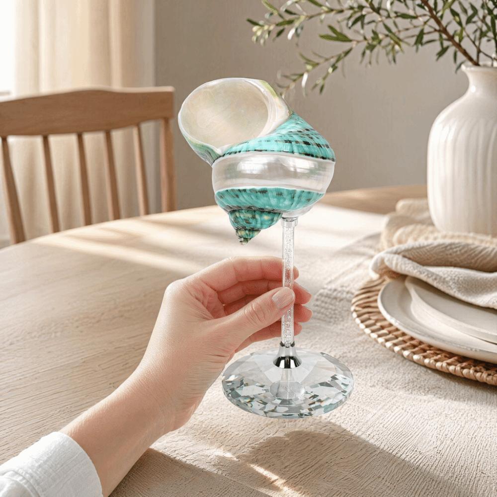 Glass Base Cocktail Drinks Cup Natural Shell Creative Wine Glass Creative Conch Shell Goblet Bar