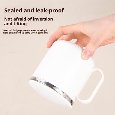 304 Stainless Steel Thermal Mug Double-Layered Heat-Resistant Vacuum Flask 400Ml With Lid Coffee Cup Office