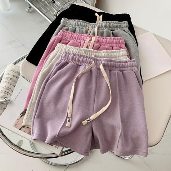

Женские шорты с эластичной талией, регулируемые на шнурке, свободные шорты, однотонные шорты в уличном стиле с карманами 2XL фиолетовый