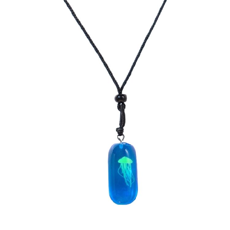 Sturdy Resin Jellyfish Pendant Necklace Offering Soft Glows Designs Accessory for Individualistic Fashion Lovers