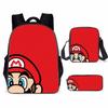 Super Mario Backpack School Bag With Lunch Bag And Pencil Pouch High Capacity Wear Resistant Breathable