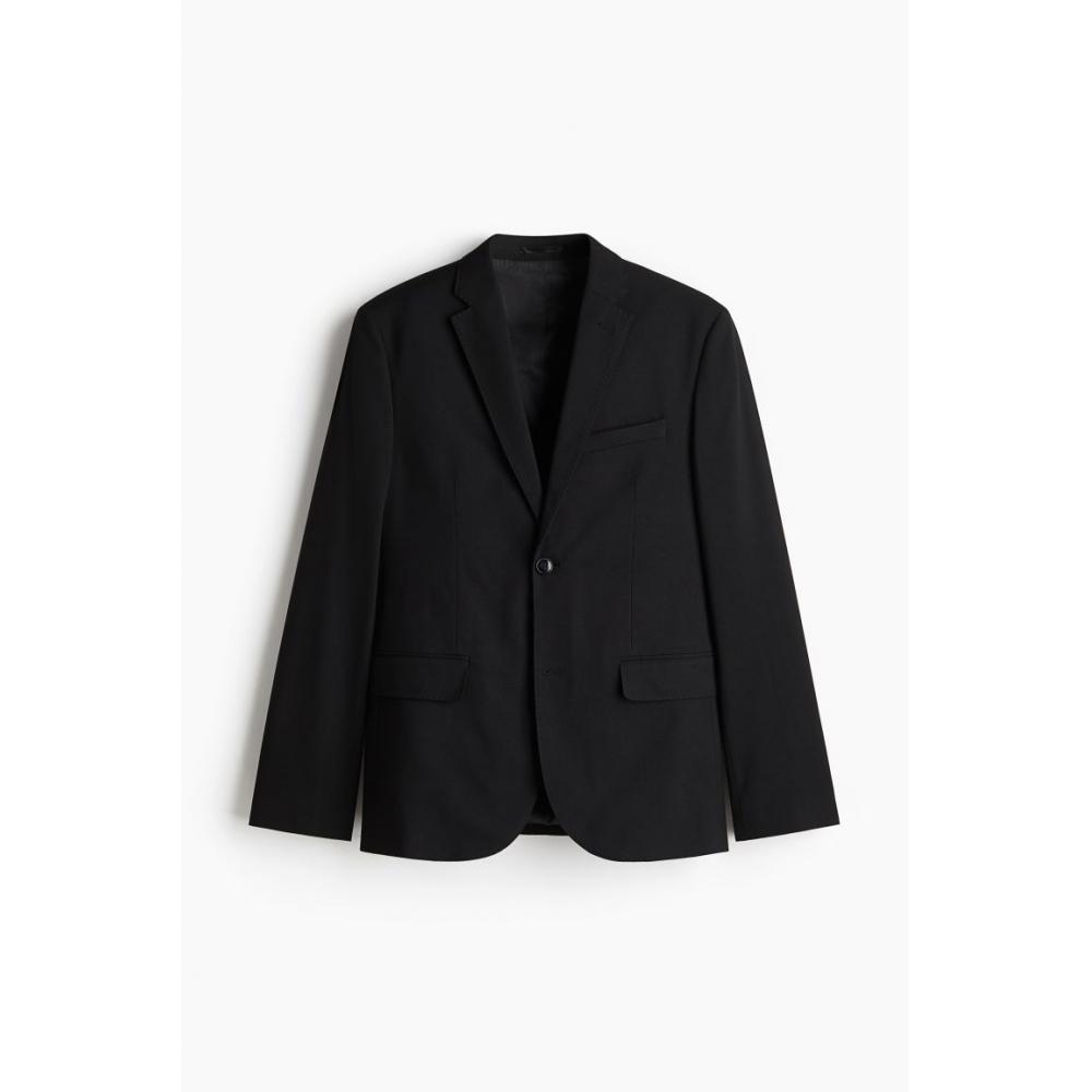H M Single Breasted Jacket sliM Fit Black