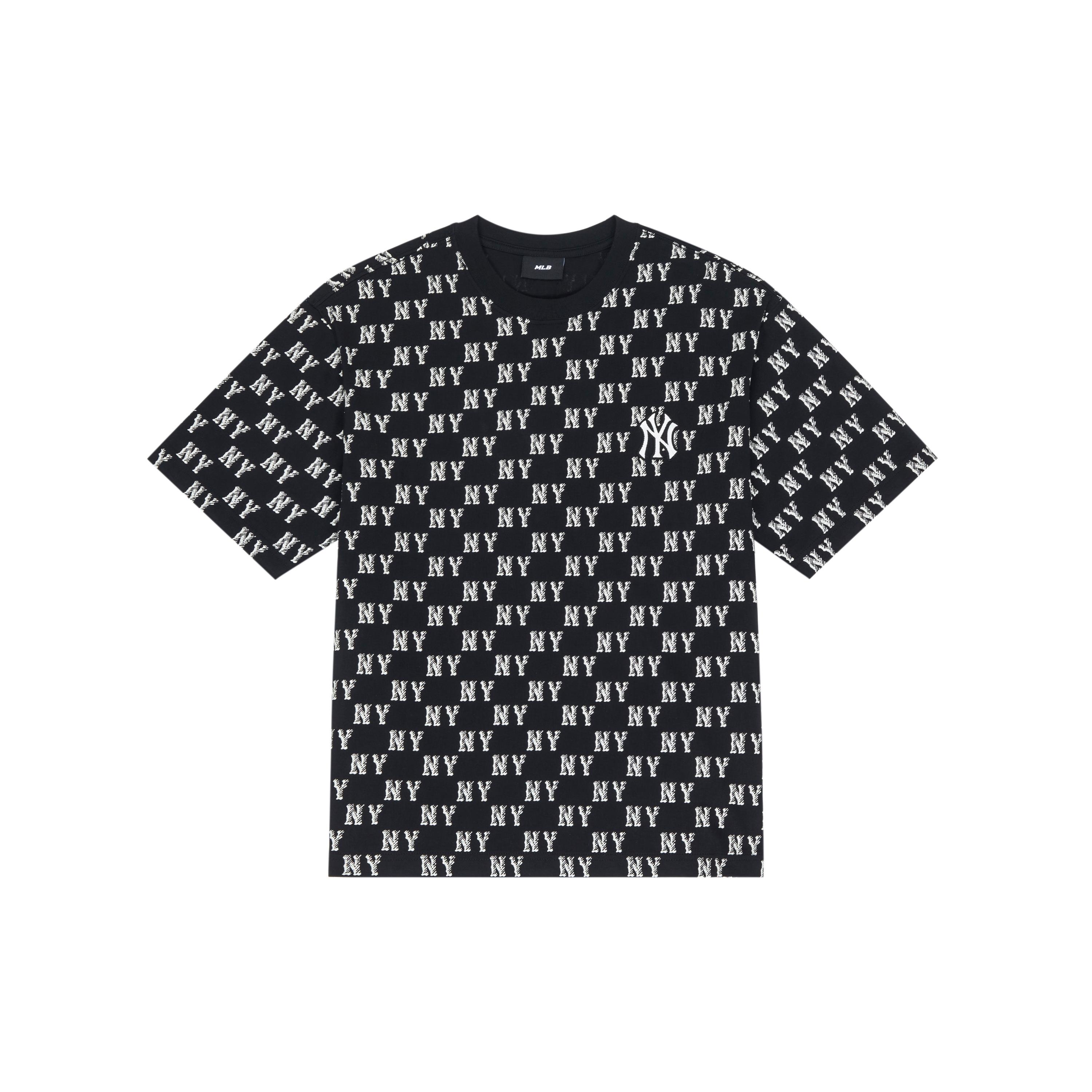 MLB MONOGRAM T Shirt Unisex Black 3ATSM0243-50BKS XS