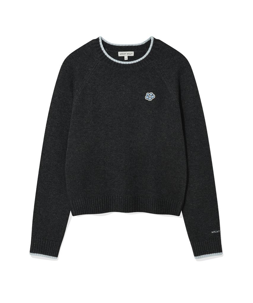 WACKY WILLY Women'S Lily Patch Color Block Pullover Grey