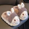 Girls cotton slippers autumn and winter children cute rabbit plush cotton mop boy baby winter indoor thickened bag heel cotton shoes