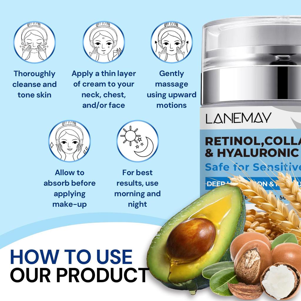 Retinol Face Cream-Moisturizing & Firming The Skin-Anti-aging & Wrinkle Reduce-Suitable For All Skin Types, 50g