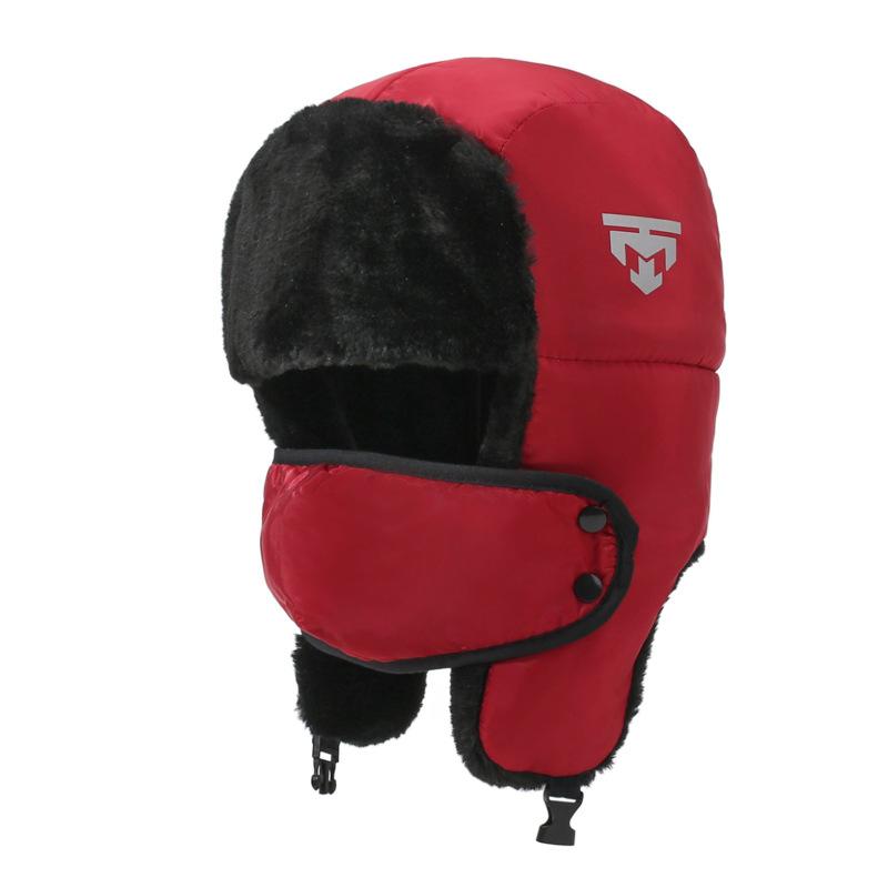 Winter Cap Men Women Velvet Thick Bomber Hat Outdoor Cycling Cap Warm Ear Protection Cold Ski Cap