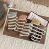 Korean Striped Color Block Mid-Calf Socks for Women - Autumn/Winter Cotton Versatile Xiaohongshu Style.