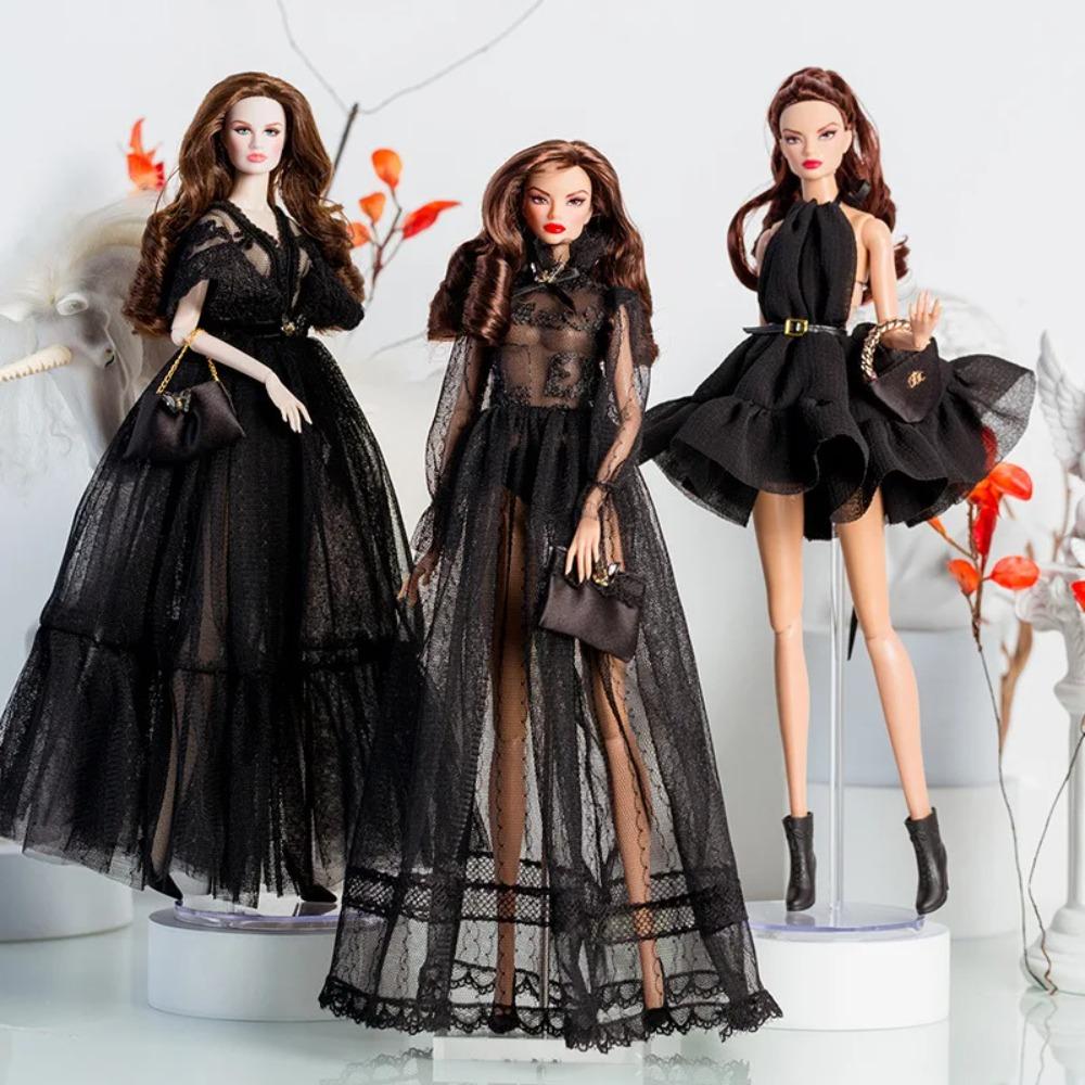 32cm Supermodel Doll Clothes Suit European Fashion Black Romantic Series Accessories Set Princess Dress DIY Toys Collector Gifts