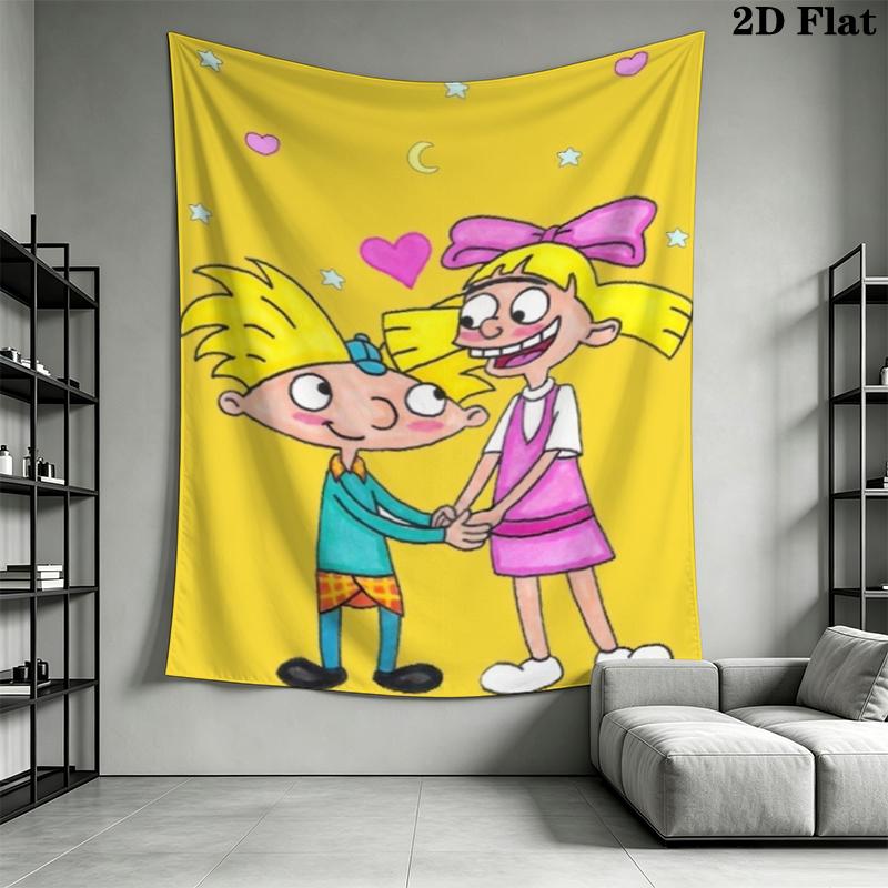 Hey Arnold Wall Tapestry Aesthetic Wall Hanging Printed Fabric Blanket Decorative Tapestries for Bedroom Living Room Home Decor