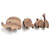 4PCS Cute Animal Hook Walnut Wood Hooks Multi-Purpose Key Holder Wall Coat Rack Door Clothes Storage Home Children Room Decora
