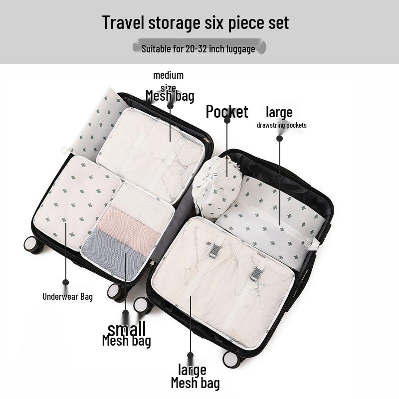 6-8 Piece Travel Storage and Organizer Bag Set for Clothes and Underwear