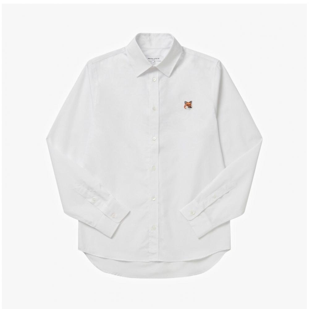 Maison Kitsune Mm00409wc5010 P100 Fox Head Patch Poplin Mens Shirt