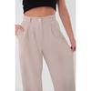 Woman White High Waist Palazzo Pants