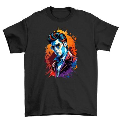 Retro_5 Man with Sunglasses Vintage Tee - Fun and Fanciful 100% Cotton Shirt, Un