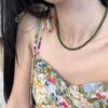 Elegantní náhrdelník z korálků ze zeleného achátu pro ženy - Svěží, jednoduchý a všestranný choker