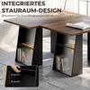 Desk with 4 Open Shelves, Industrial Design, 140 Cm, Brown-Black