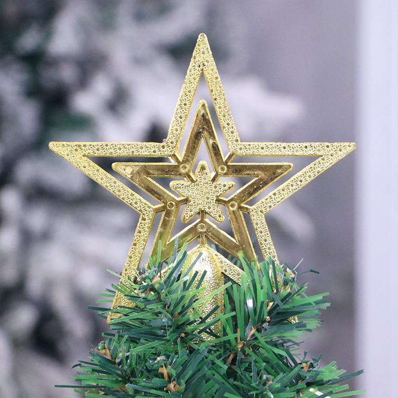 European Gold Star Christmas Tree Topper - Five-Pointed, 10/15/20cm