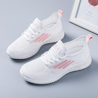 Spring and Summer New Mesh Women's Shoes Breathable Sports Shoes Soft-soled Travel Shoes Flying Woven Little White Shoes Flat Casual Shoes