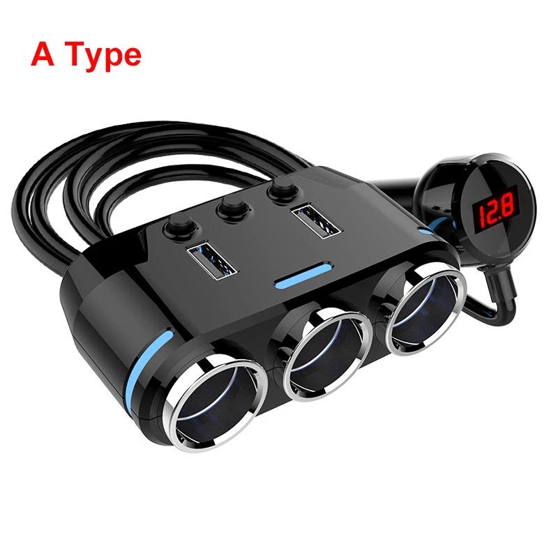 

12 В-24 В автомобильный прикуриватель, разветвитель, светодиодный USB-адаптер для зарядного устройства для телефона, напряжение, удлинитель автомобильного прикуривателя