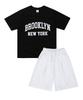 PAPERBOY [Set] Brooklyn New York Short Sleeve Half Pants Set-White