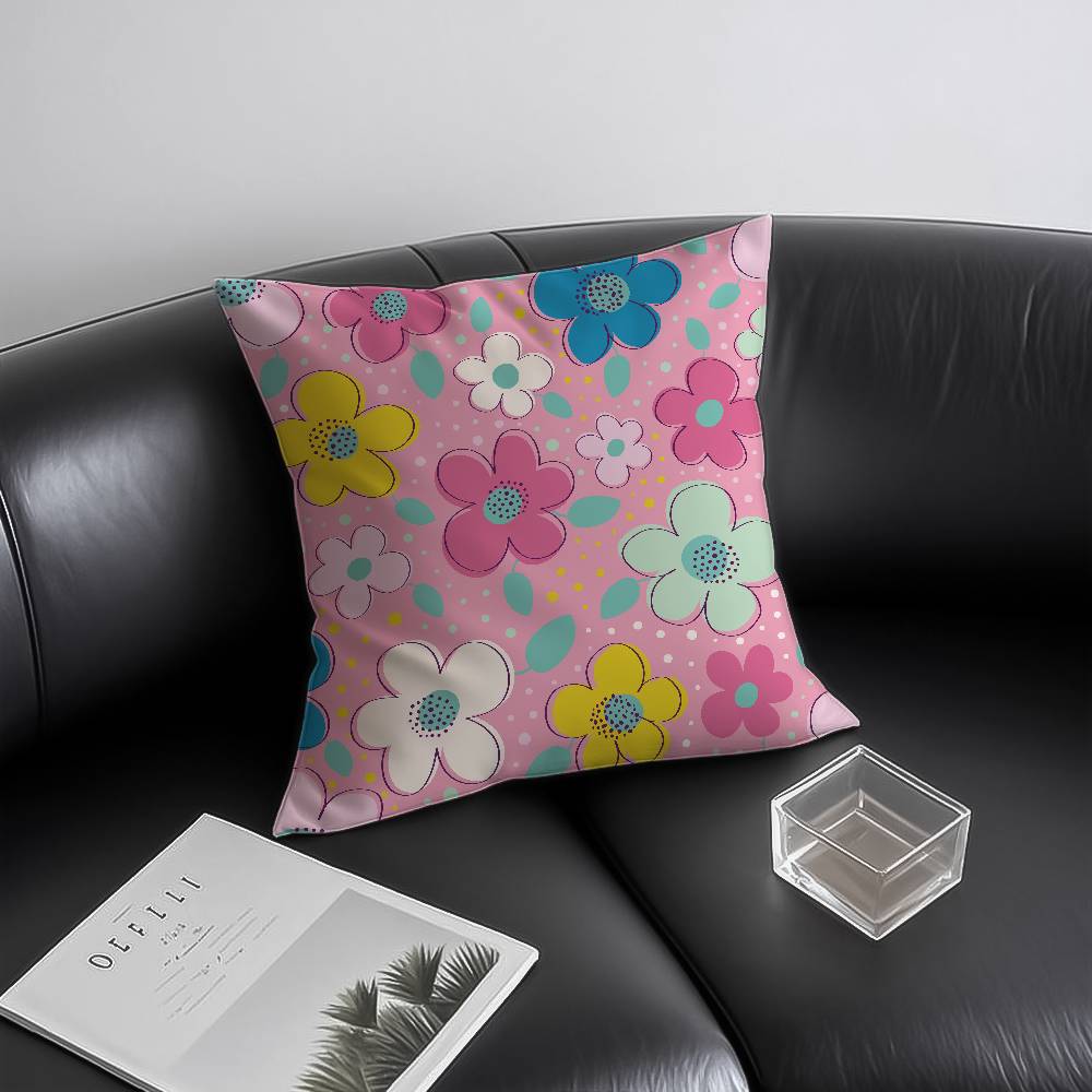 Spring and Summer Floral Pillow Case Anti-dustmite Invisible Zipper Sofa Bed