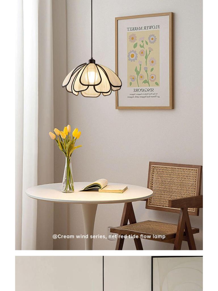 Nordic Minimalist Petal Chandelier: French Cream Style for Bedroom & Walk-in Closet