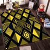 Geometric Pattern Carpet with Yellow and Black Abstract Design Motif Suitable for use as an anti-slip for living room bedroom sofas