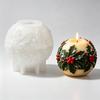 Christmas Holly Embossed Candle Mold for DIY Christmas Tree Candle Making, Silicone Resin Mold, Holiday Home Decor Craft Supplies