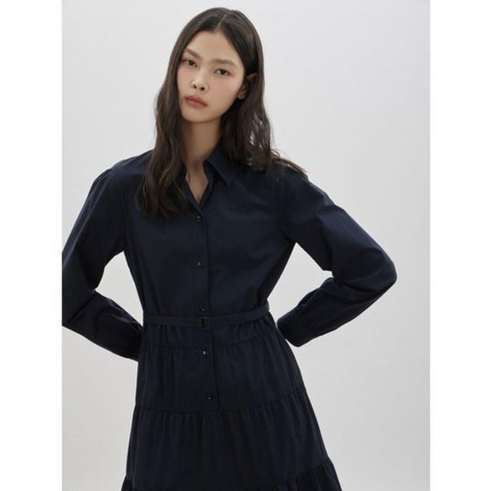 Cc Collect Belted Shirring Shirt Dress  C261mse001 