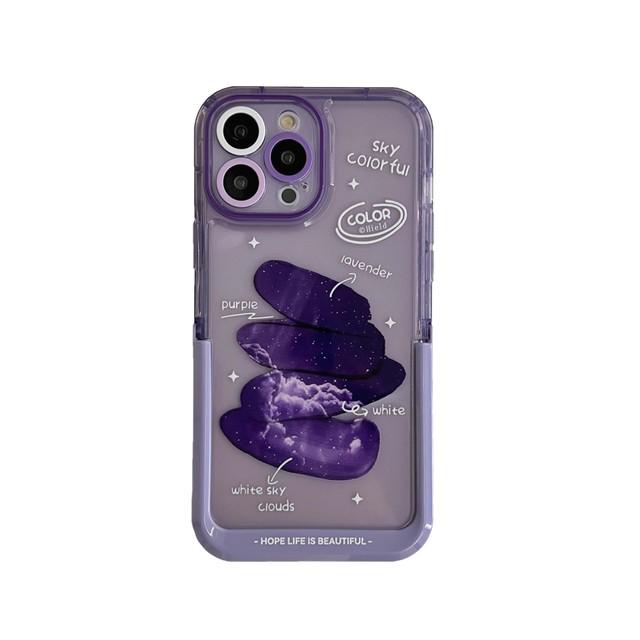 

Ins красочный граффити фиолетовый градиентный защитный чехол для телефона для Iphone 14 Pro Max 12 13 11 Promax противоударный чехол-держатель-подставка For iphone 13