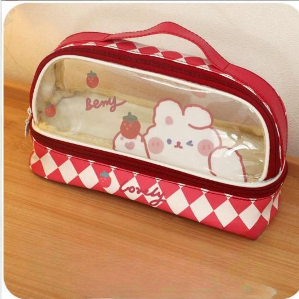 

Пластиковый пенал большой емкости для хранения мультфильмов, сумка для ручек, портативная сумка для ручек, студенческая сумка