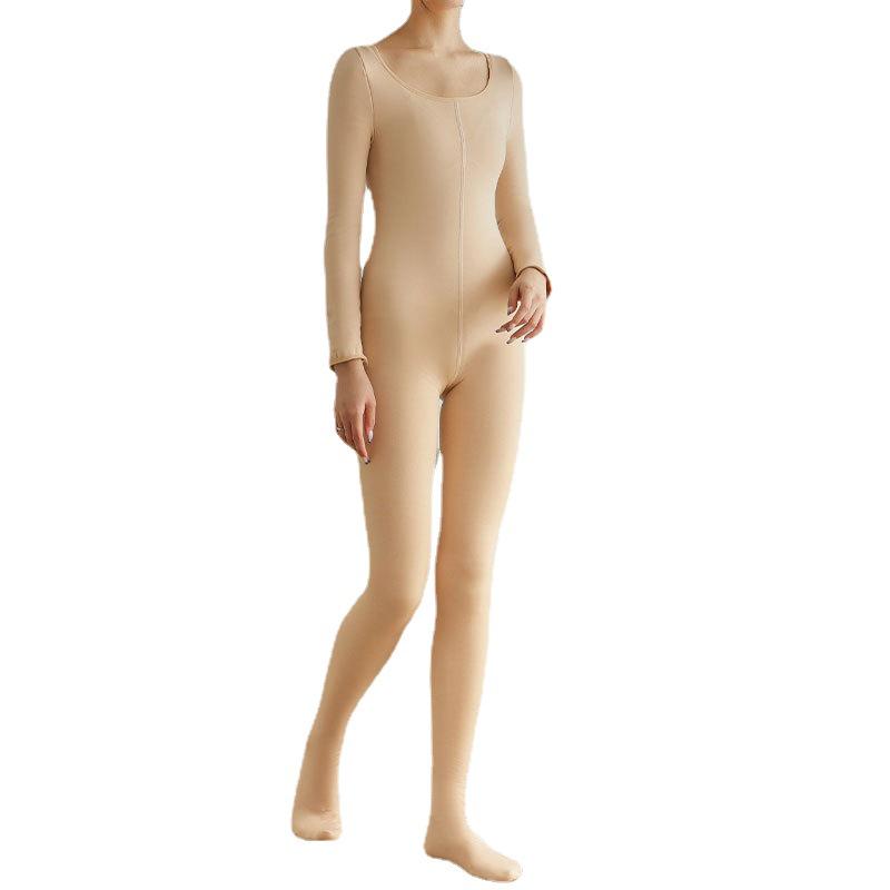 Unisex vinterjumpsuit med fleecefôr og åpen skritt, varmer hele kroppen, plussstørrelser tilgjengelige.