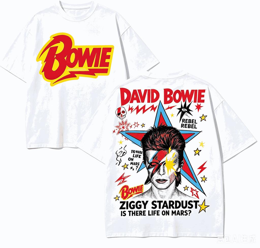 David Bowie Maglietta Regalo per Fan Unisex Unisex Harajuku Oversize Unisex Manica Corta Streetwear Alta Qualità Comoda Classica