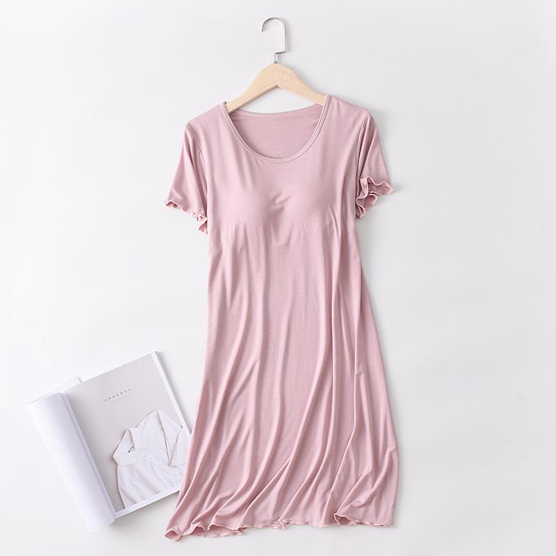 

Women s Modal Nightgown with Ruffled Sleeves - Lightweight Pajamas or Casual Home Wear Dress XXL