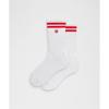 Lululemon Unisex Daily Essential Crew Socks  Stripe White Lululemon Red
