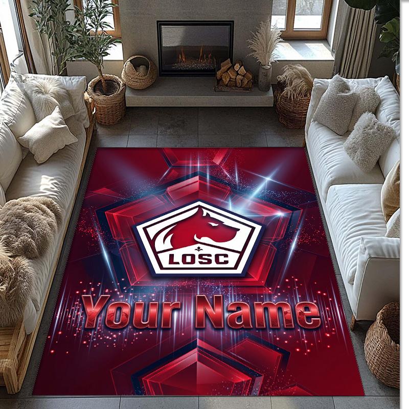 LOSC Lille Printed Crystal Velvet Rug Non‑Slip Crystal Velvet Carpet For Sofa Bedroom Indoor Home Decoration