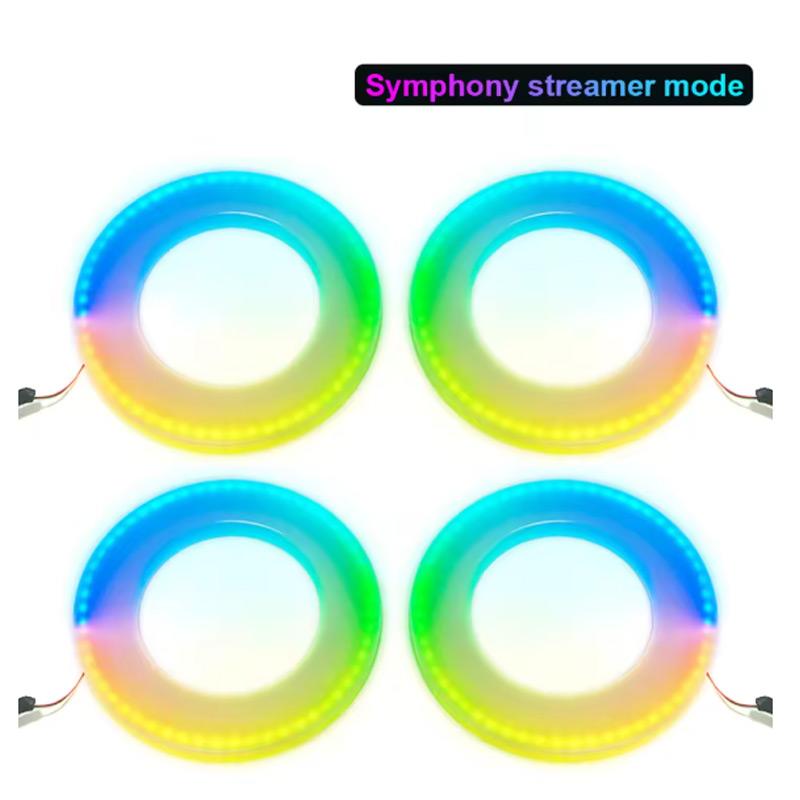 18/22 In 1 Car Hidden Ambient Light Neon Symphony RGB Rainbow Backlight Smoke Matt Black Acrylic Ambient Matt Lamp 12V Dual Zone