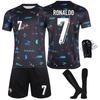 Echipament Sportiv Copii Portugalia 2024-25 Ronaldo Nr. 7 Tricouri ANUTETOUNI Echipament Fotbal Tineret Multicolor