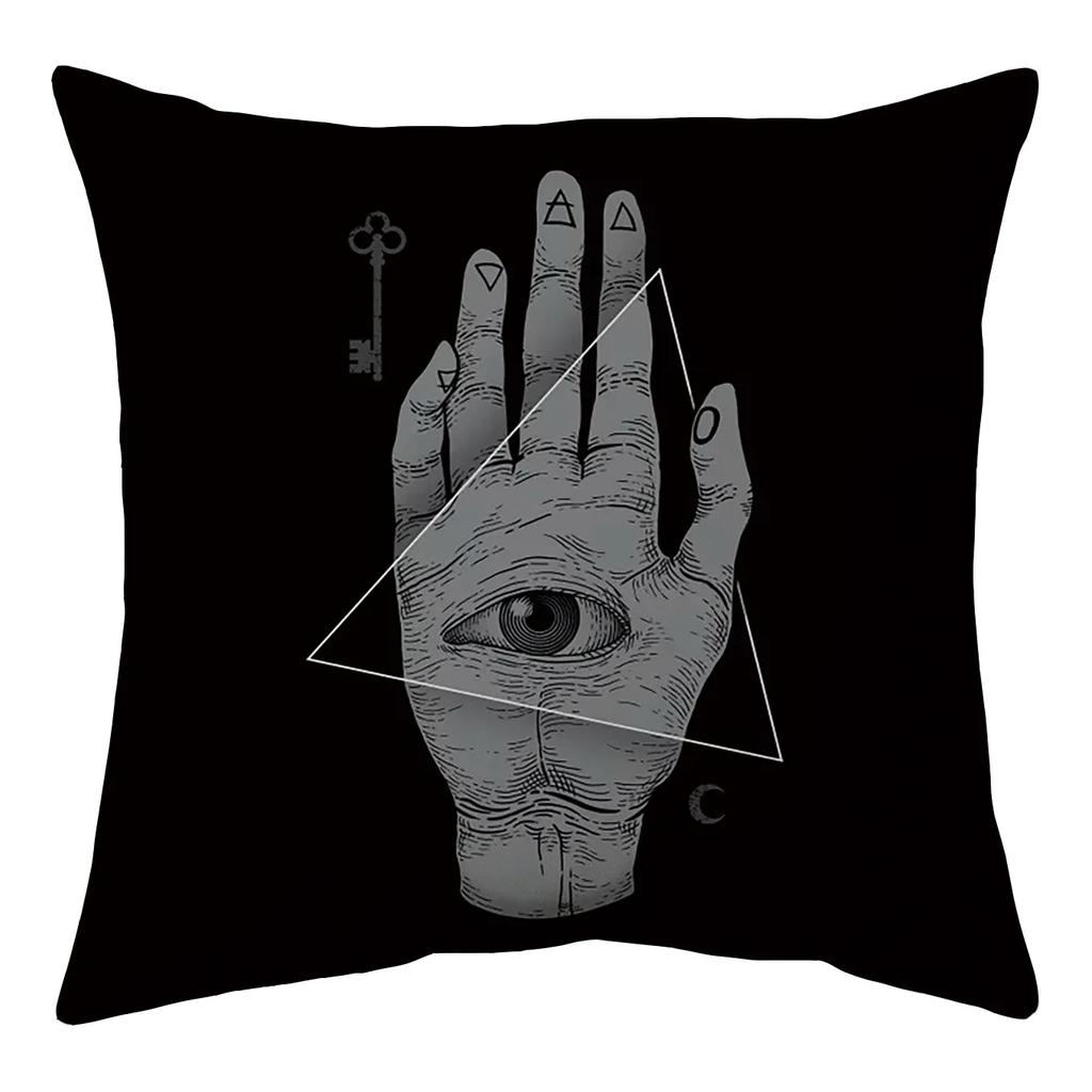 Black Party Halloween Ghost Skull Pumpkin Decorative Cushion Cover Polyester Throw Pillow Cover Pillow Case 45X45Cm