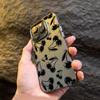 Cute Black Cherry Pattern Matte Laser Phone Case For iPhone 15 Pro Max Case iPhone 16 14 13 12 11 XS X 7 8 Plus Shockproof Cover