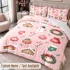 Christmas Theme 3PCS Bedding Set, Soft Home Textile, Holiday Bedroom Decor Gift