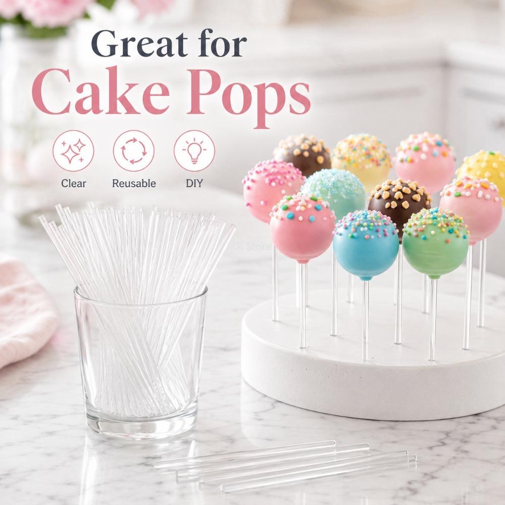 Transparent Acrylic Dowel Sticks 100Pcs 3mm Cake Topper Making Rod DIY Craft Party And Garden Decoration Materials