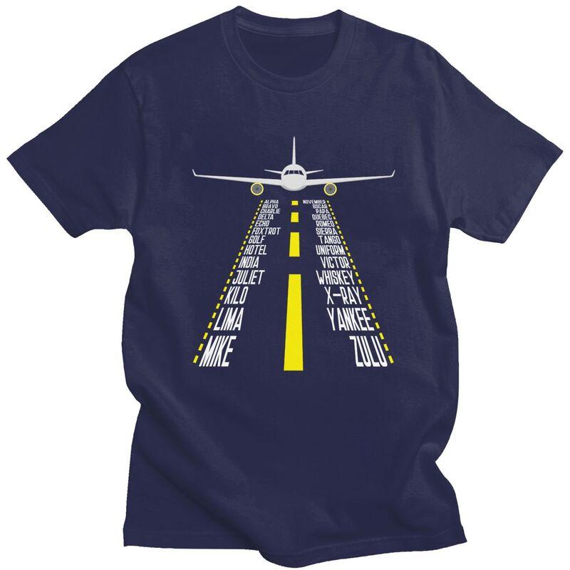 Individuelles Herren Piloten Alphabet Luftfahrt Flugzeug Geschenk T-Shirt Kurzarm Baumwolle T-Shirt Lässig Flugzeug Flieger T-Shirts Kleidung