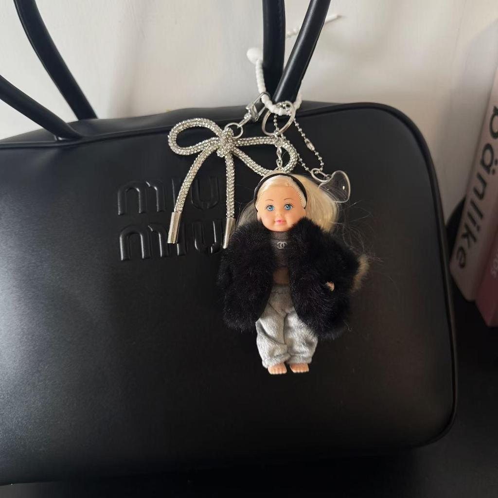 Internet Celebrity Style Plush Doll Keychain - Cute Cartoon Bag Charm for Girls