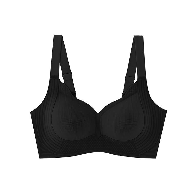 

Lingerie Women s Gathering Bra Breast Retraction Anti-sagging Seamless Bra Beautiful Back Shaping Large-sized Bra Push Up Bra M чёрный